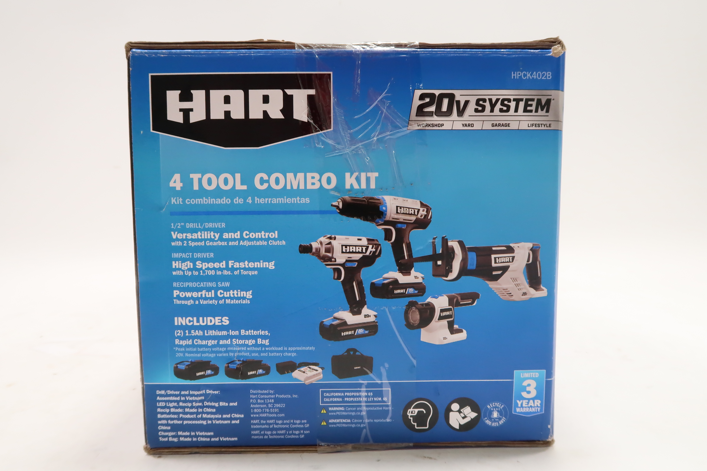 Hart HPCK402B 20Volt Cordless 4Tool Combo Kit
