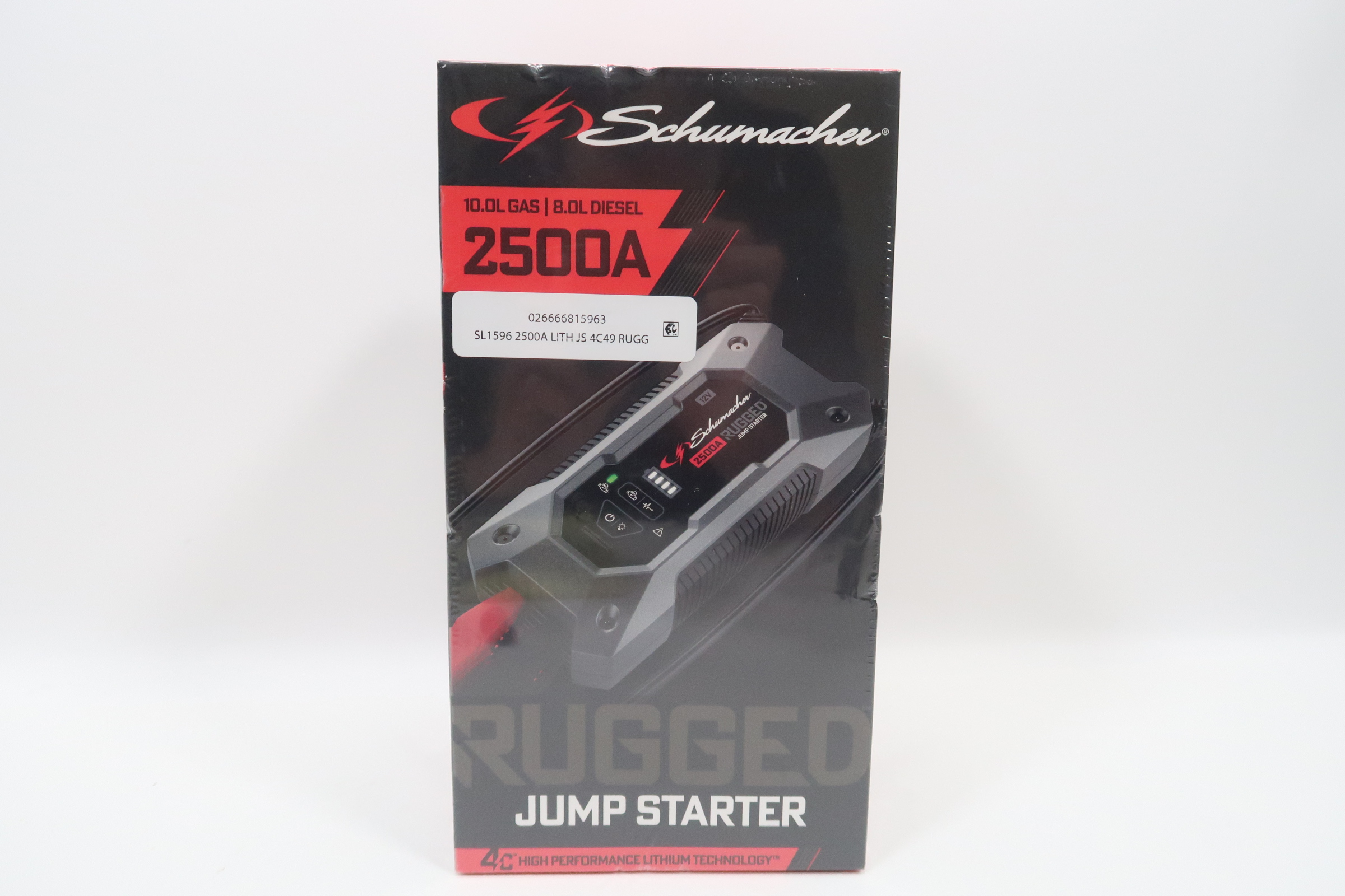 Schumacher SL1596 2500A 12V Lithium Ion Rugged Jump Starter/Power Pack