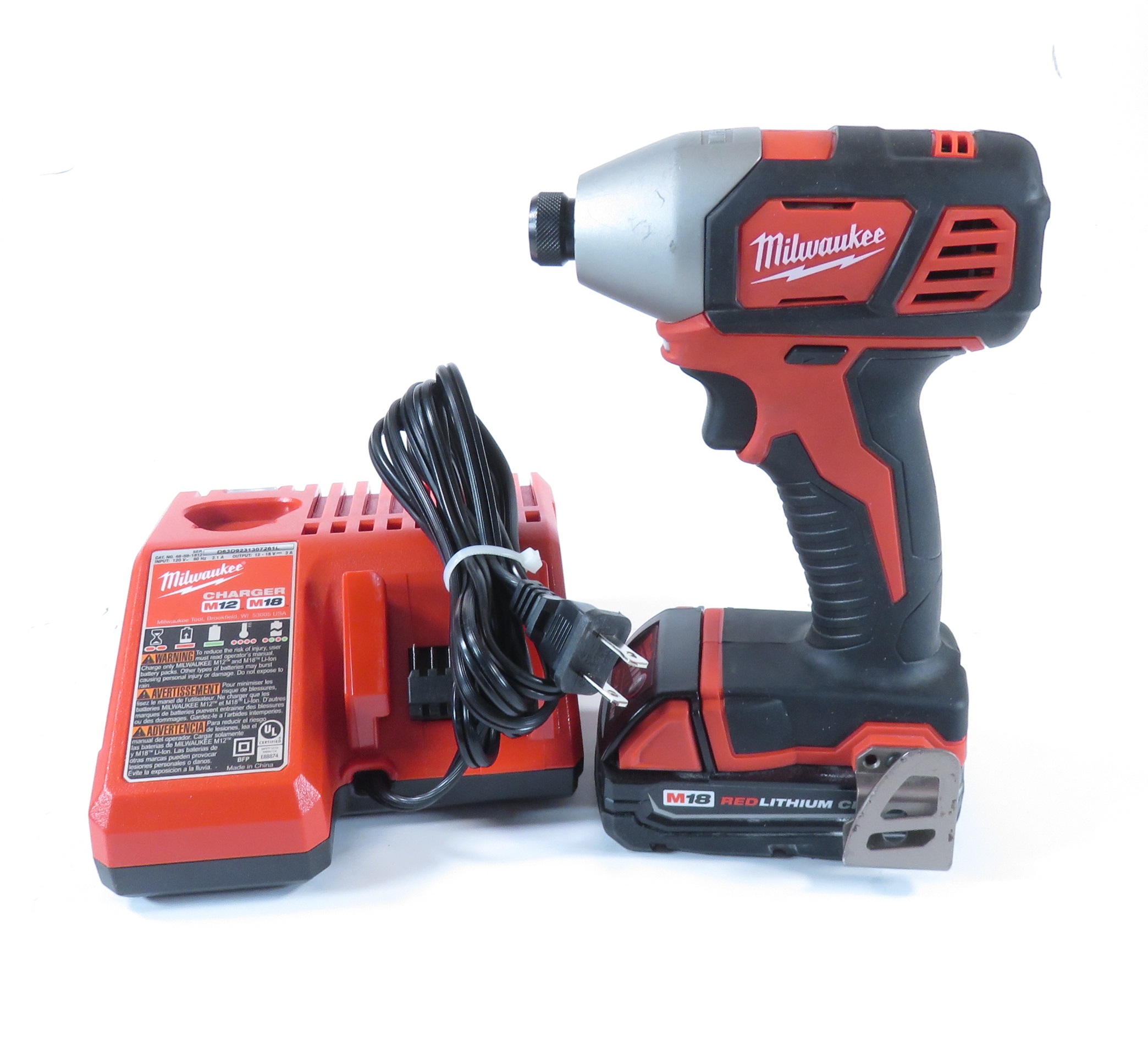 Milwaukee 2656-20 M18 18V 1/4 Inch Lithium Ion Hex Impact Driver with 1,500  Inch Pounds of Torque and LED Lighting Array (Battery Not Included, Power  Tool Only) 