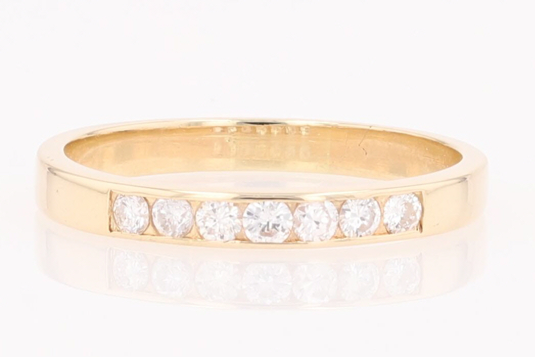 .17ctw Round Cut Diamond Channel-Set Wedding Band Ring 14k Yellow Gold ...