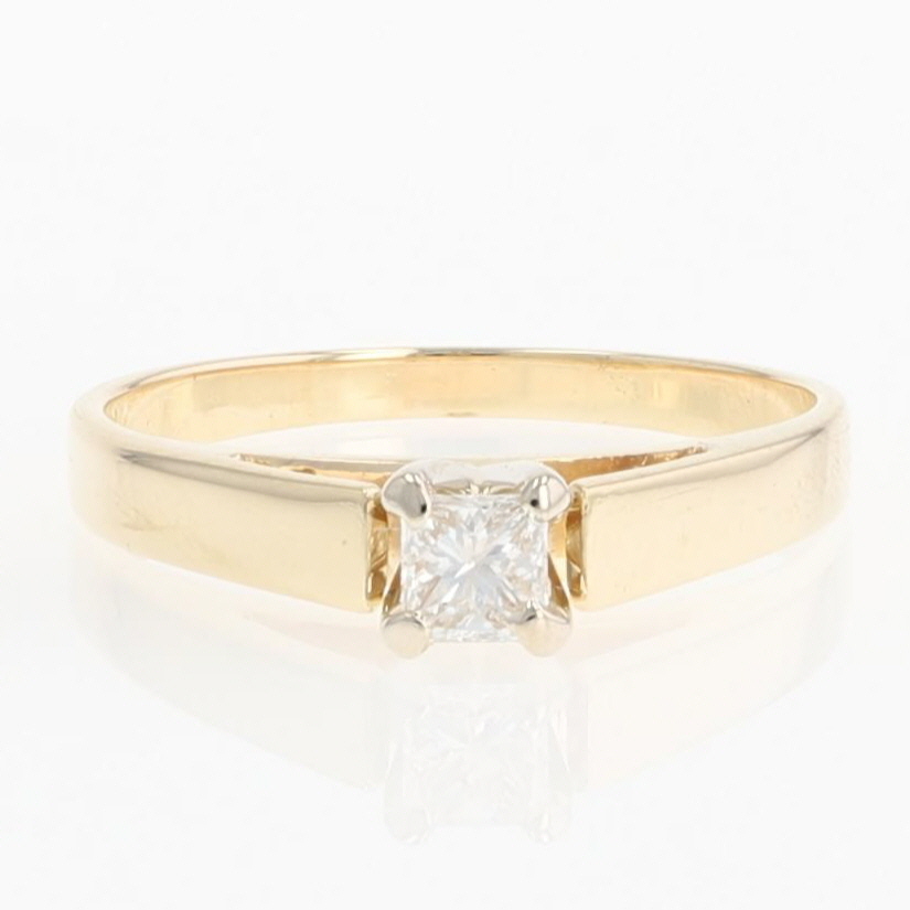22Ct Princess Cut Diamond Solitaire Engagement Ring 14K Yellow Gold Size 6.5