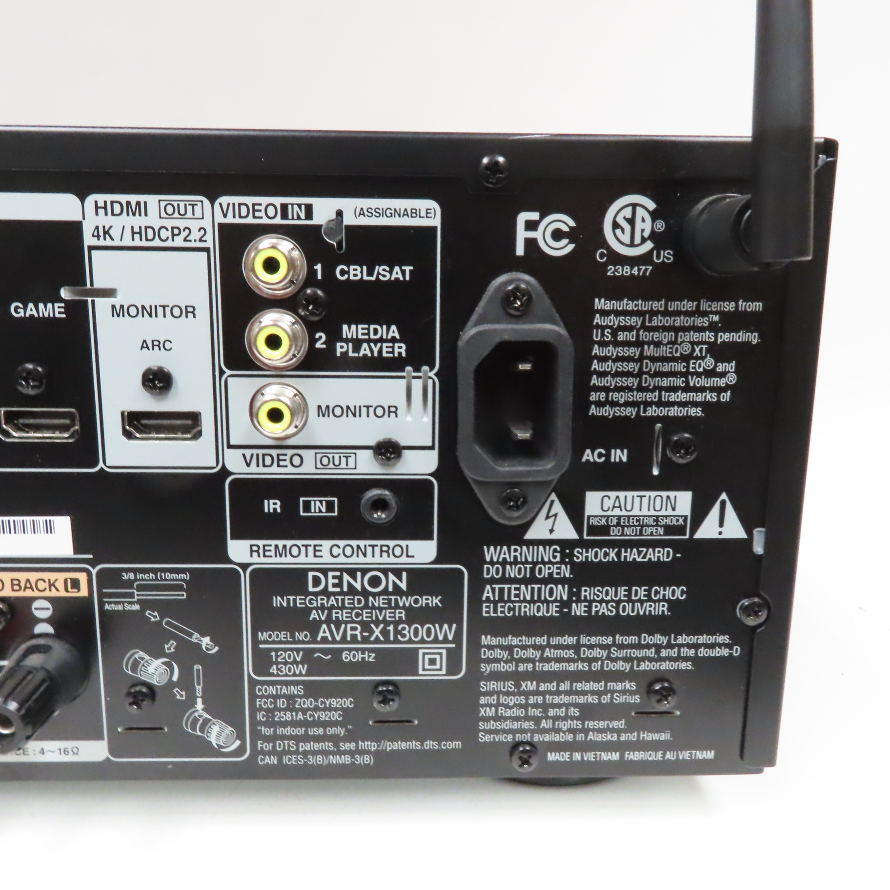 Denon AVRX1300W 7.2Channel 80W Network/Home Theater A/V Receiver