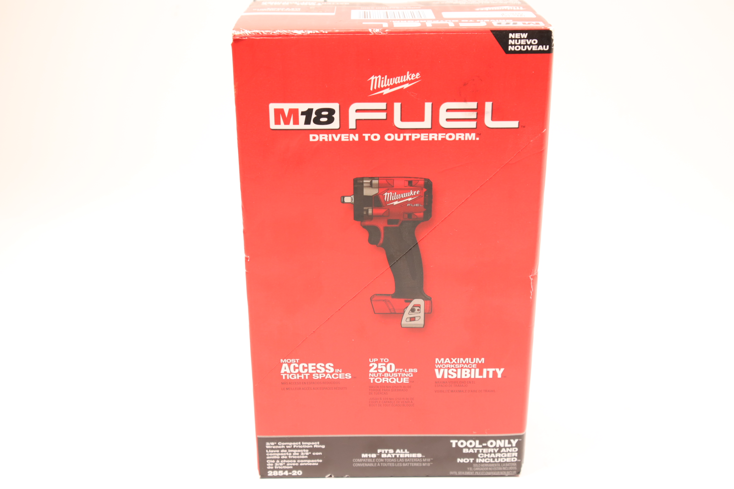Milwaukee 2854-20 M18 Fuel 3/8 Compact Impact Wrench W Friction Ring