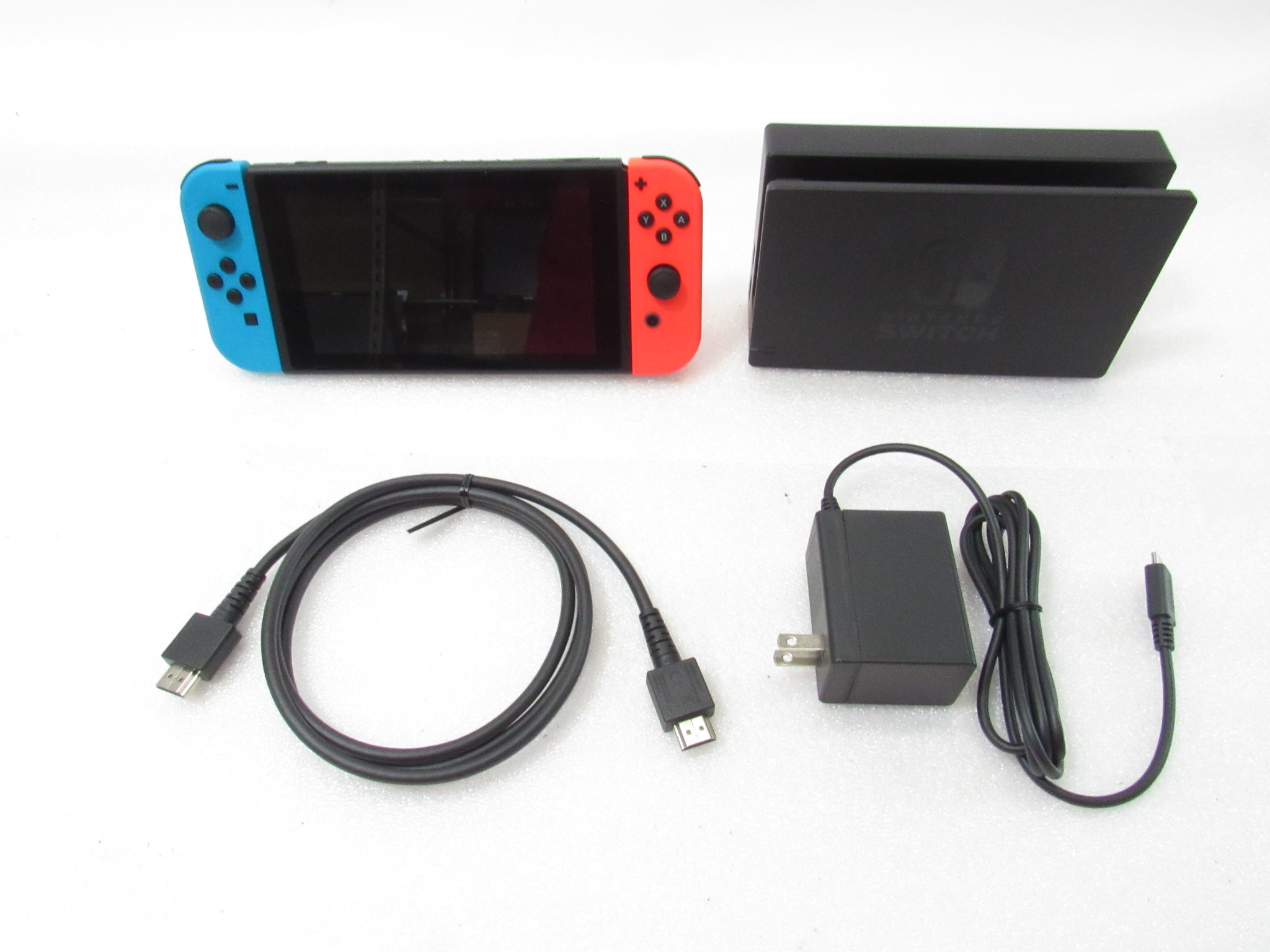 Nintendo Switch HAC 001 Console With Red/Blue Joy Cons popular + Cables