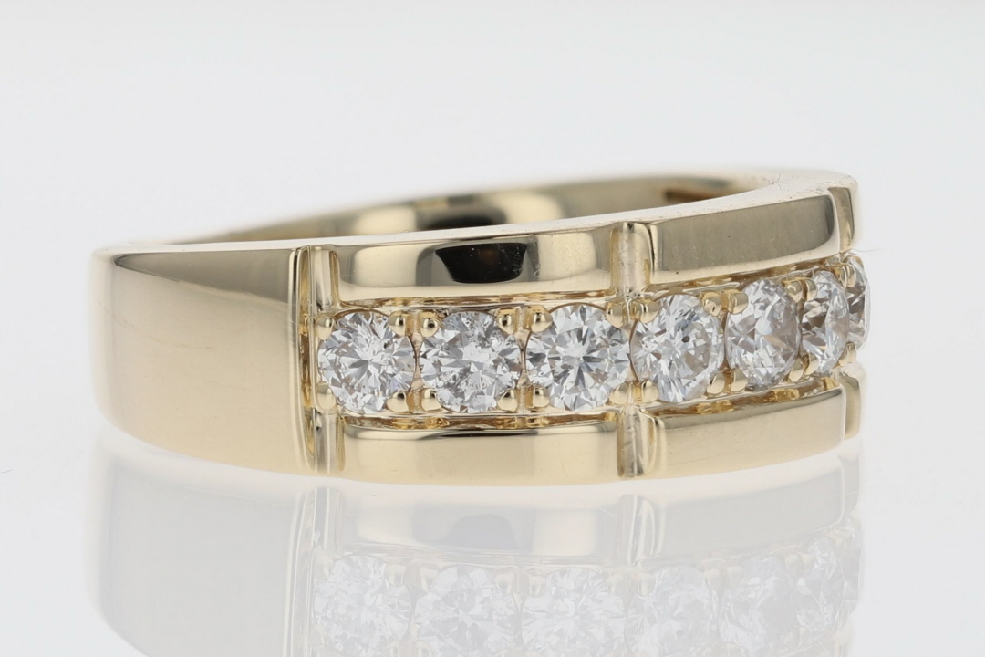 1.00ctw Round Cut Diamond Prong Set Wedding Band Ring 14k Yellow Gold ...