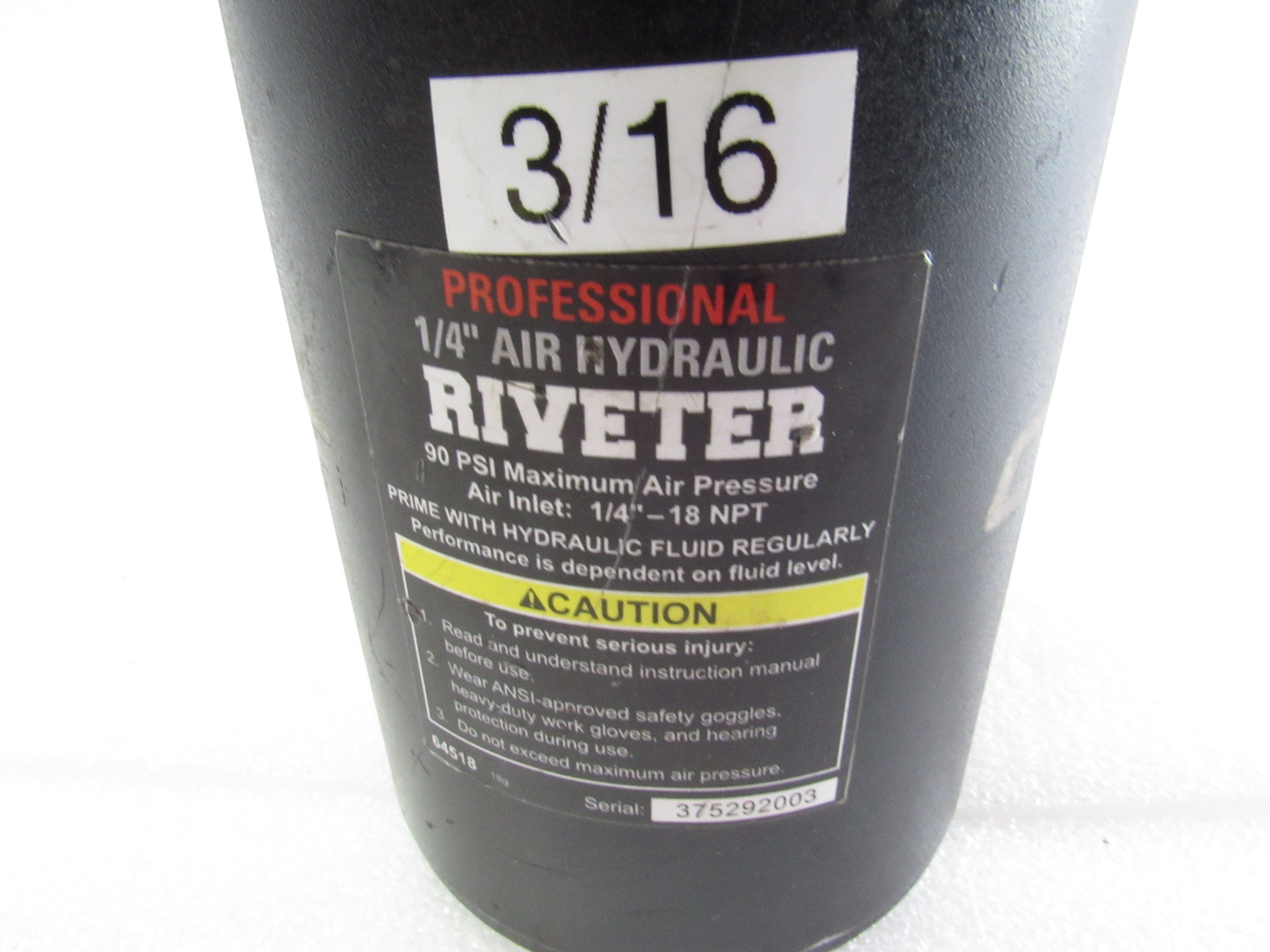 Y★ CHIEF 64518 Pneumatic/Hydraulic 1/4 in. Professional Riveter