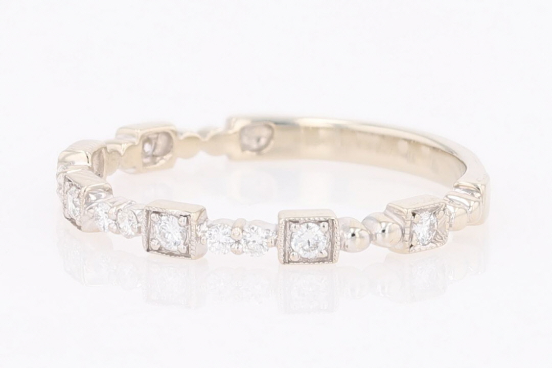 .15ctw Round Cut Diamond Prong Set Wedding Band Ring 14k White Gold ...