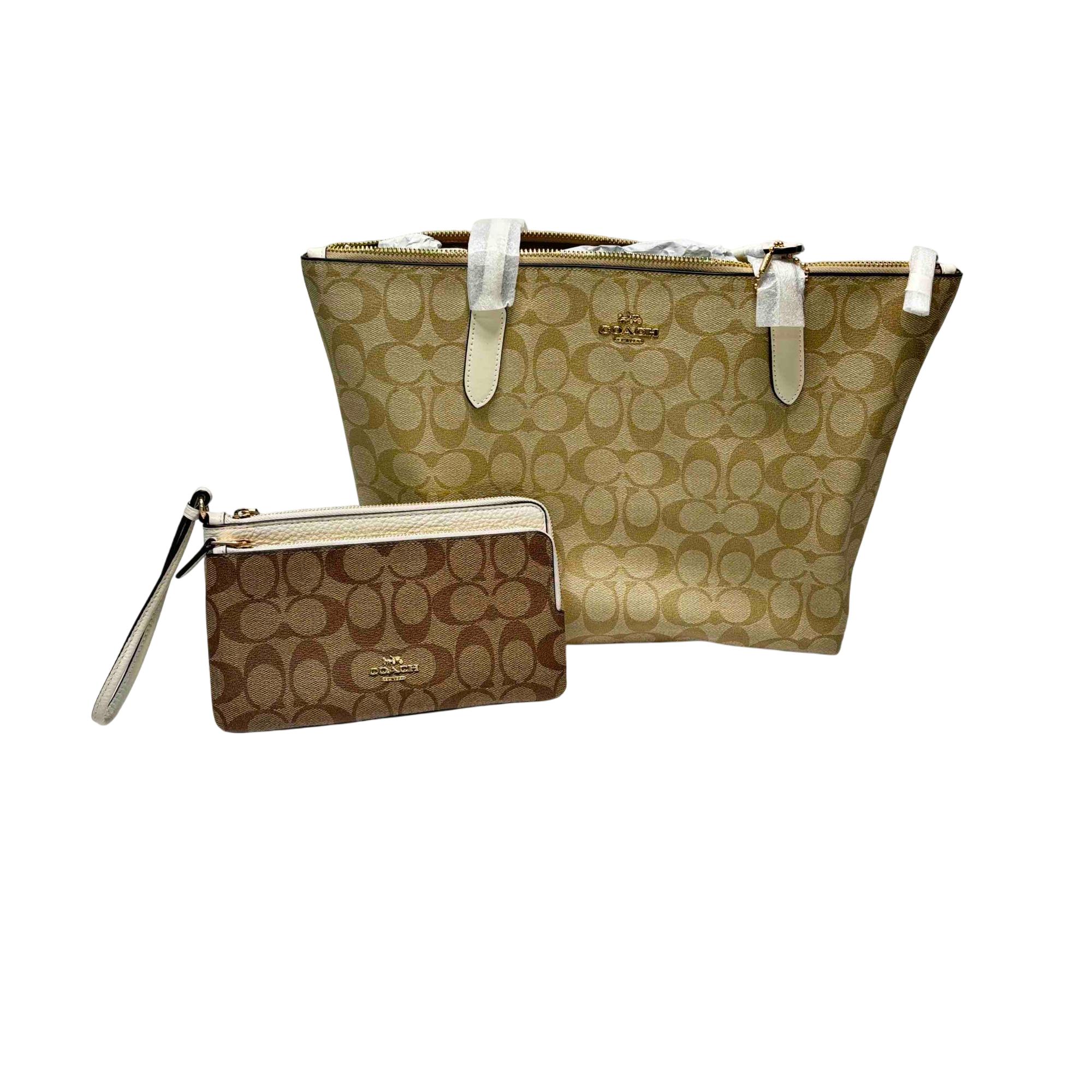 Coach 4455 Signature Zip Top Canvas Tote