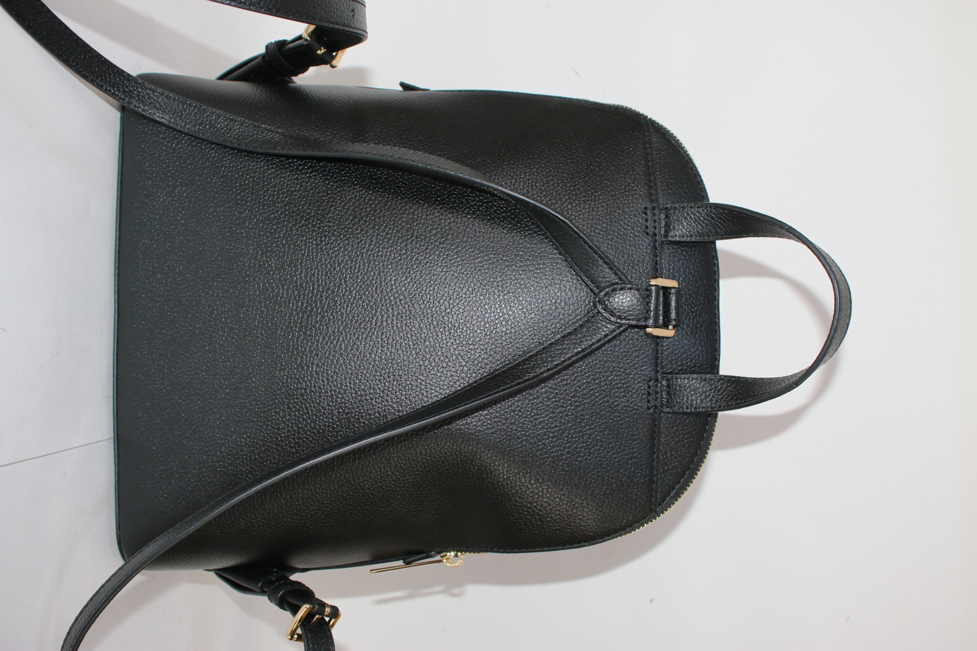 Michael Kors 38TOCAFB7L Black ADELE Large Pebbled Backpack Handbag MK Bag  4687