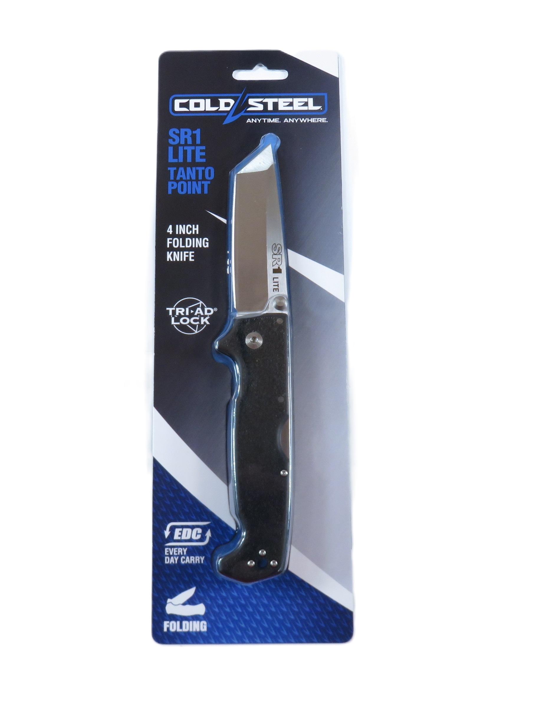 Cold Steel SR1 Lite 62K1AZ Tanto Point 4 Tactical Self-Defense Folding  Knife