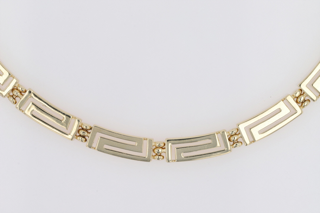 Greek Key Meander Squared Sterling Silver 925 Hammered Pendant Necklace 19”  on eBid United States | 217263271