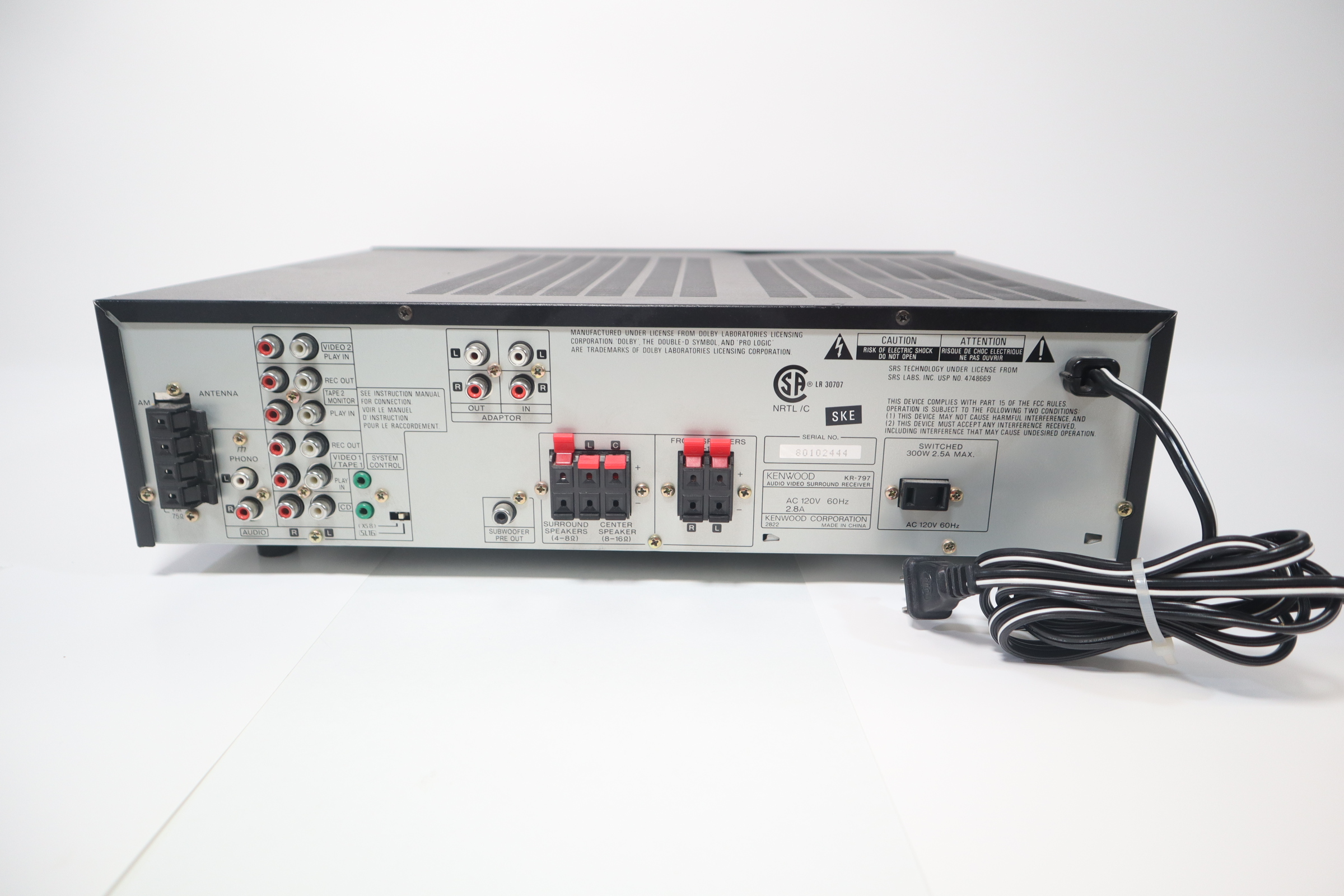 Kenwood KR-797 Black Corded Audio-Video Surround 5.1 Channel AV