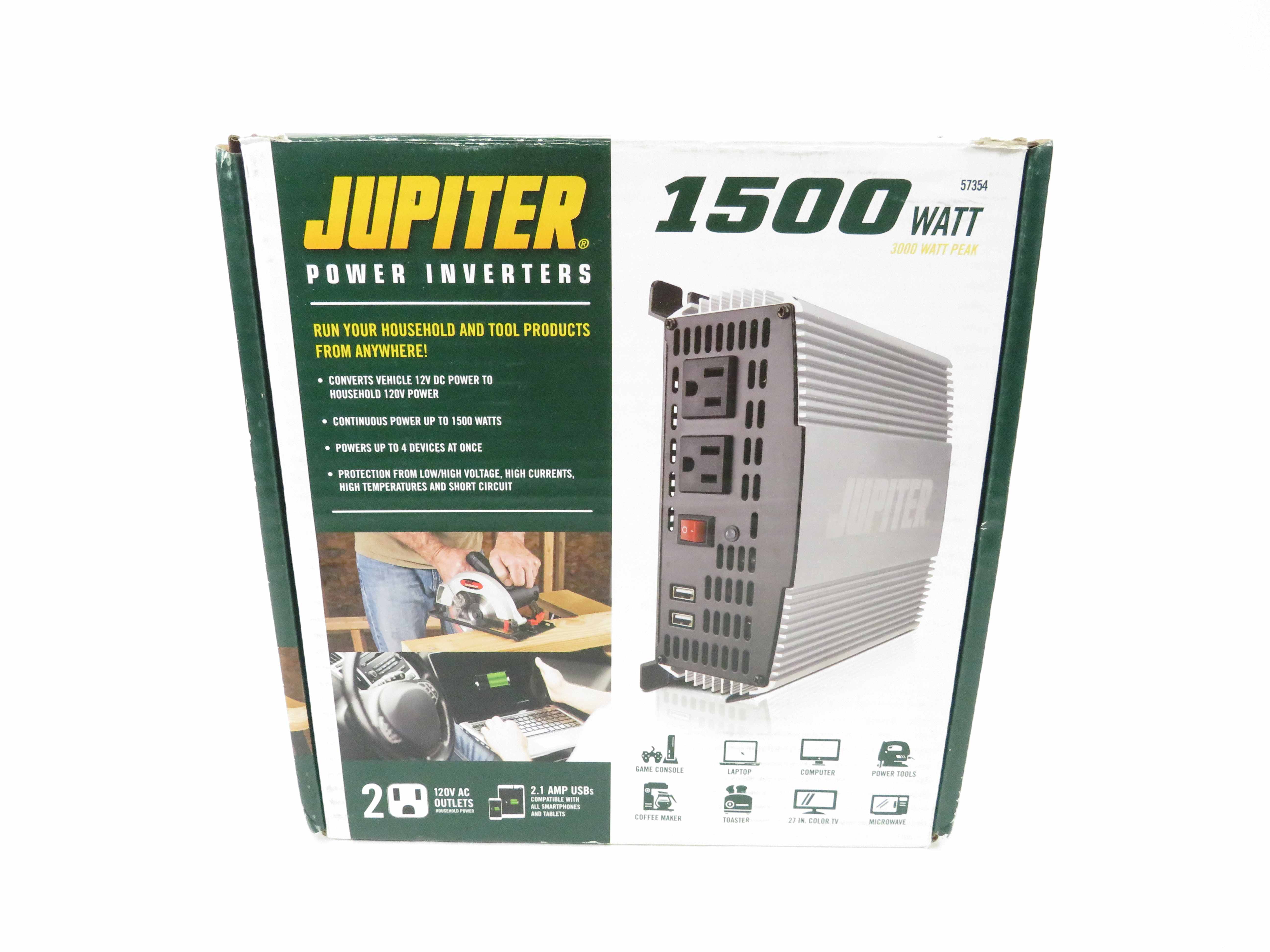 Jupiter Power Inverters 1500 Watt 3000 Watt Peak Power Inverter 57354