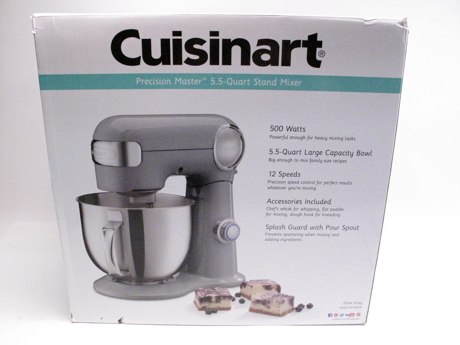 Cuisinart SM50GR Precision Master 5.5 Qt. 12Speed Dove Gray Stand Mixer