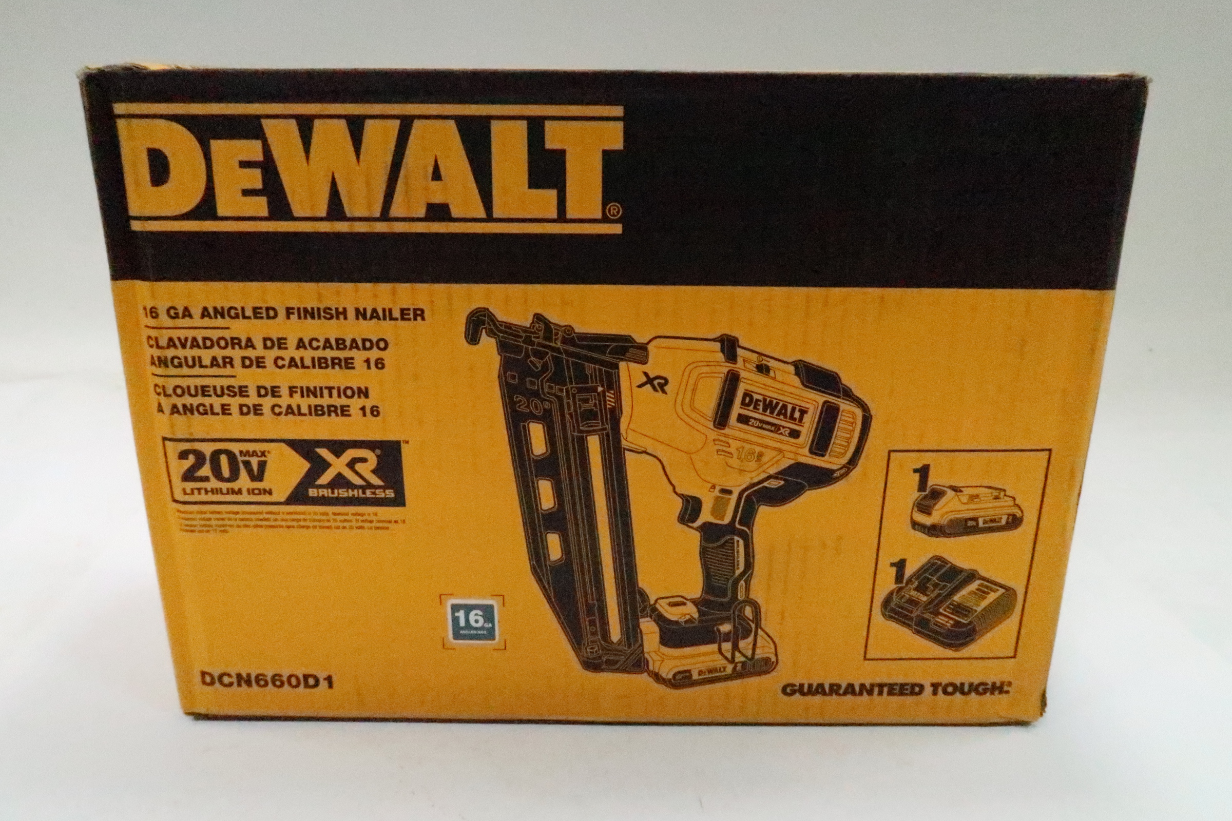 DeWalt DCN660D1 20V MAX XR 16 Gauge Cordless Angled Finish Nailer