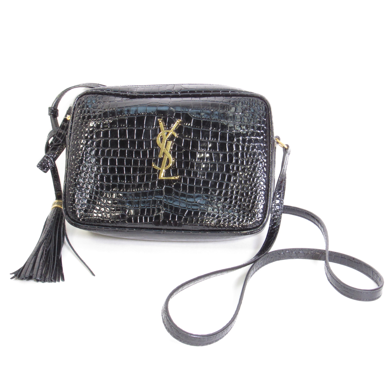 SAINT LAURENT YSL Metallic Cracked Monogram college Medium