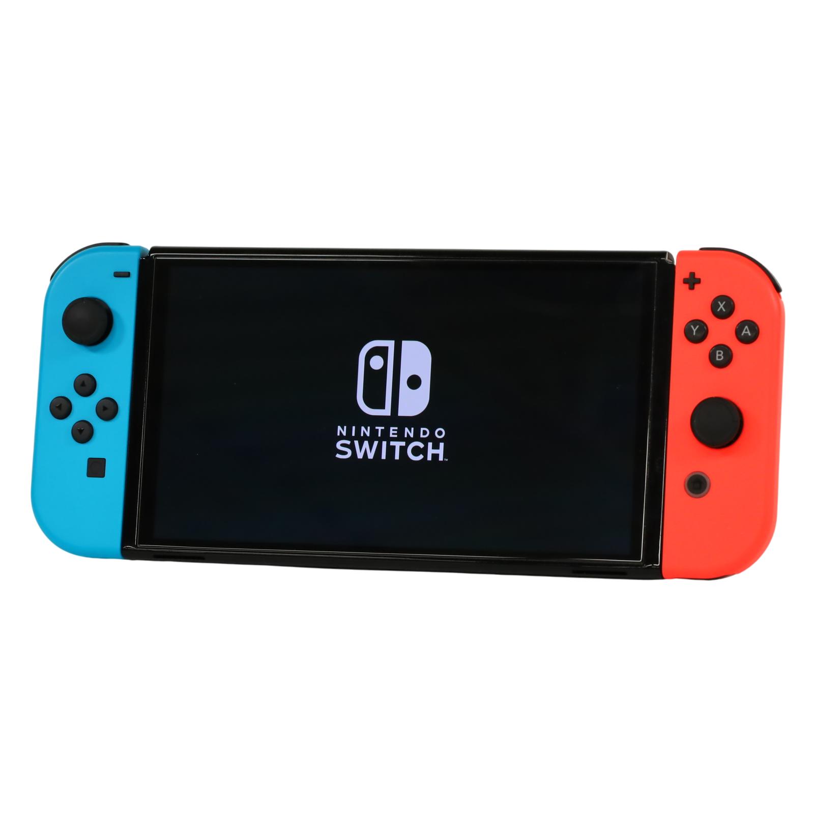 Nintendo Switch OLED HEG-001 64GB Video Game Console - Blue/Red (3914)