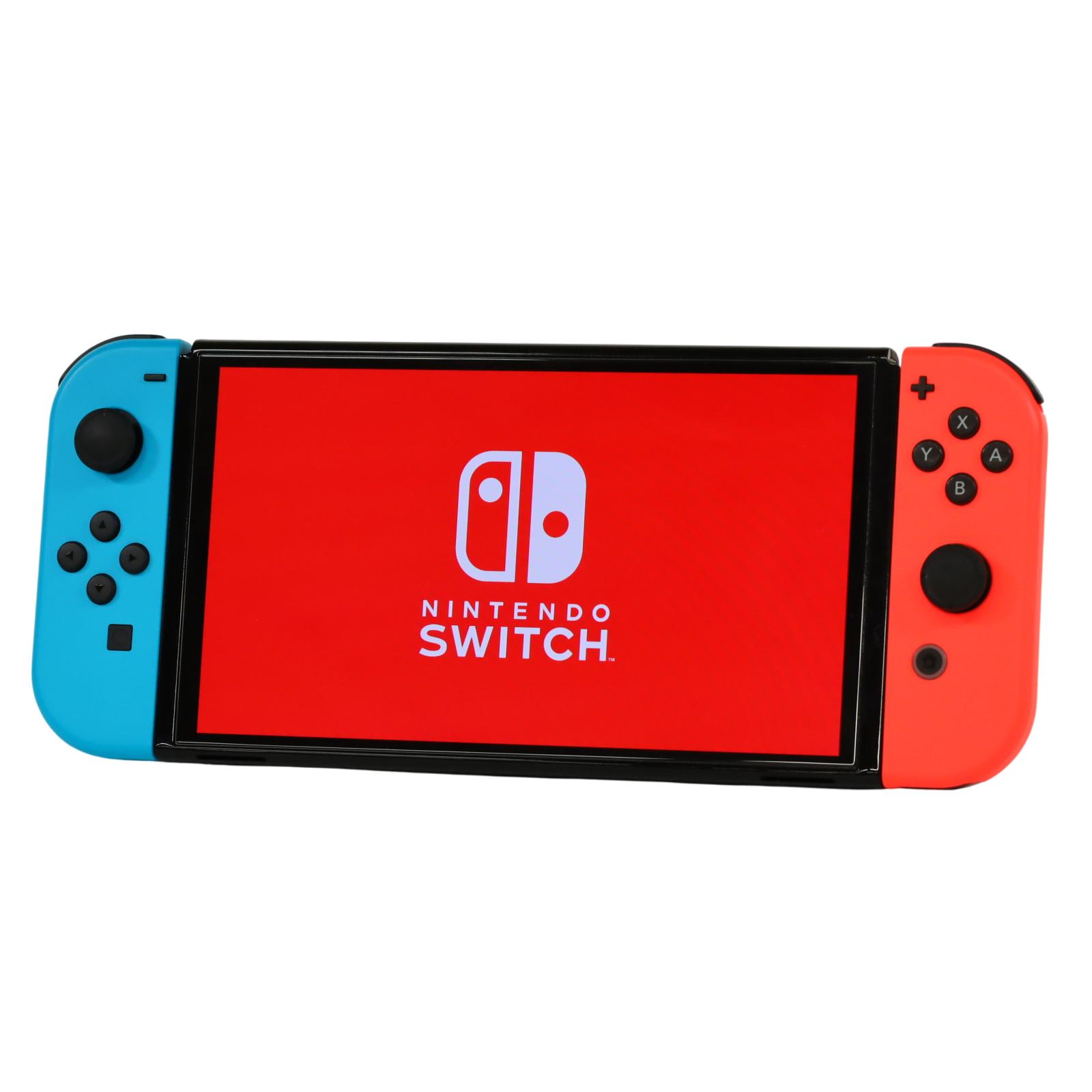 Nintendo Switch OLED HEG-001 64GB Video Game Console - Blue/Red (3914)