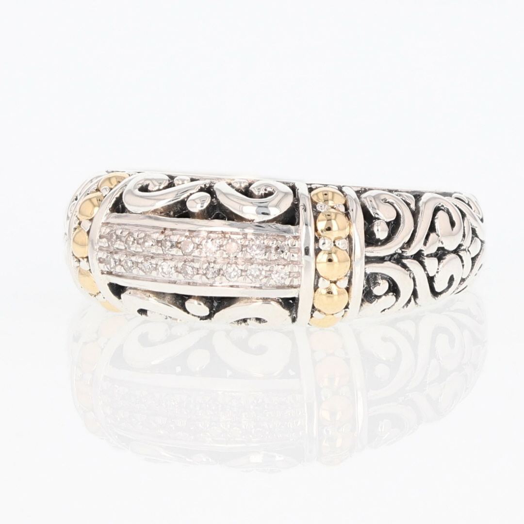 EFFY Balissima .07ctw Diamond Filigree Ring Sterling Silver & 18k
