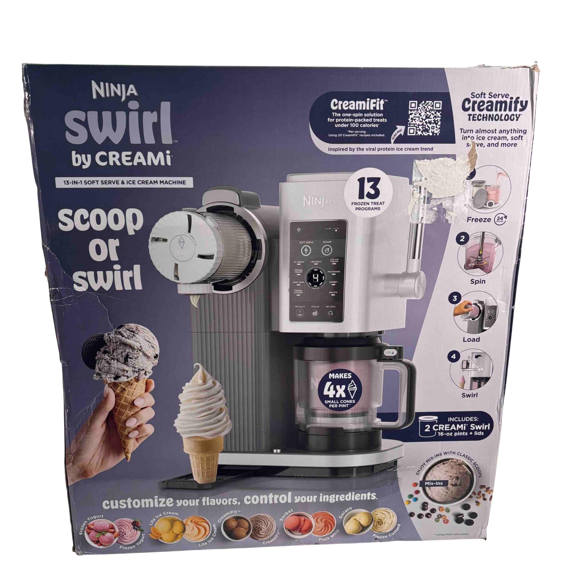 Ninja Swirl by CREAMi 13-in-1 Soft Serve & Ice Cream Machine NC701