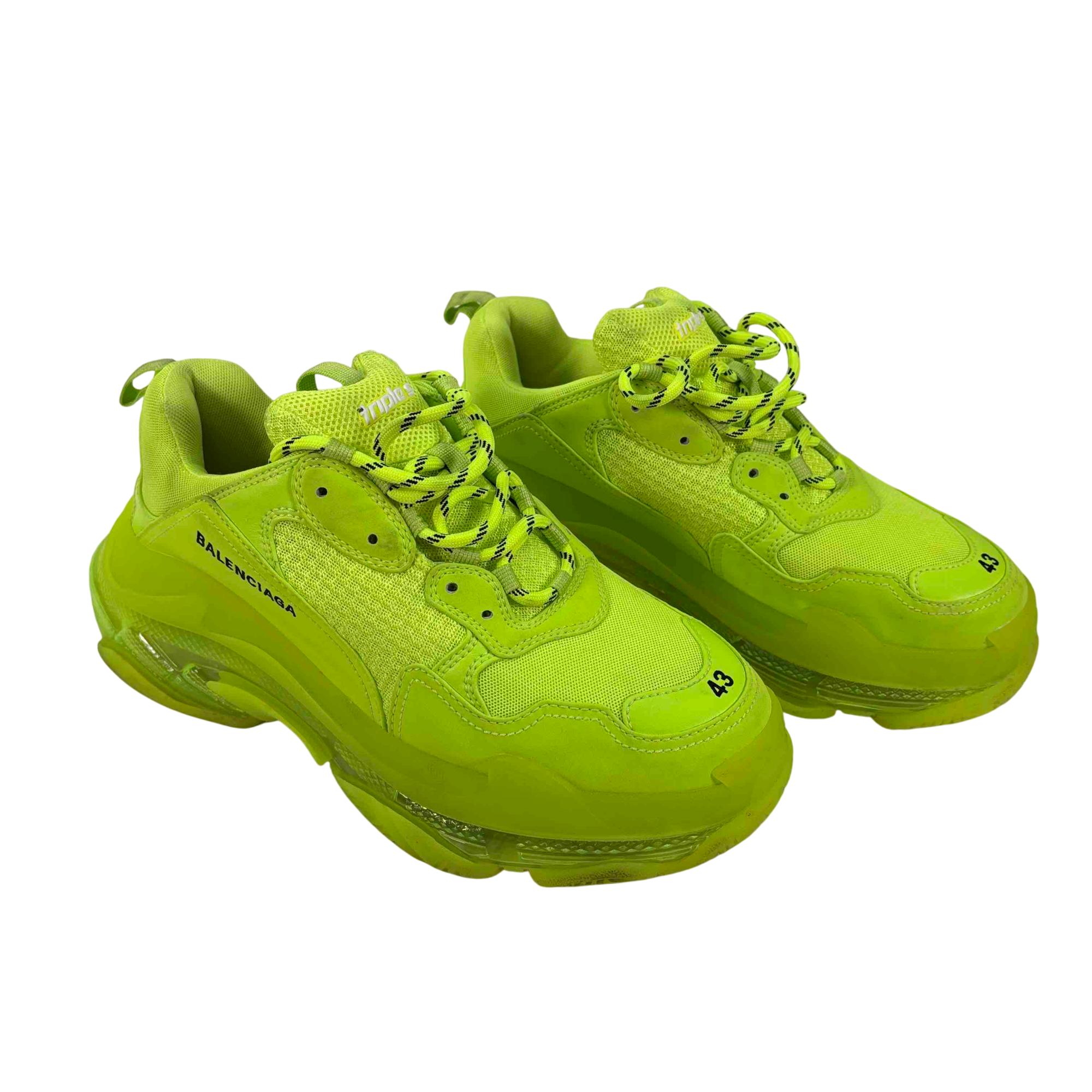 Balenciaga Triple S Sneakers Fluo Neon Green Size US 10