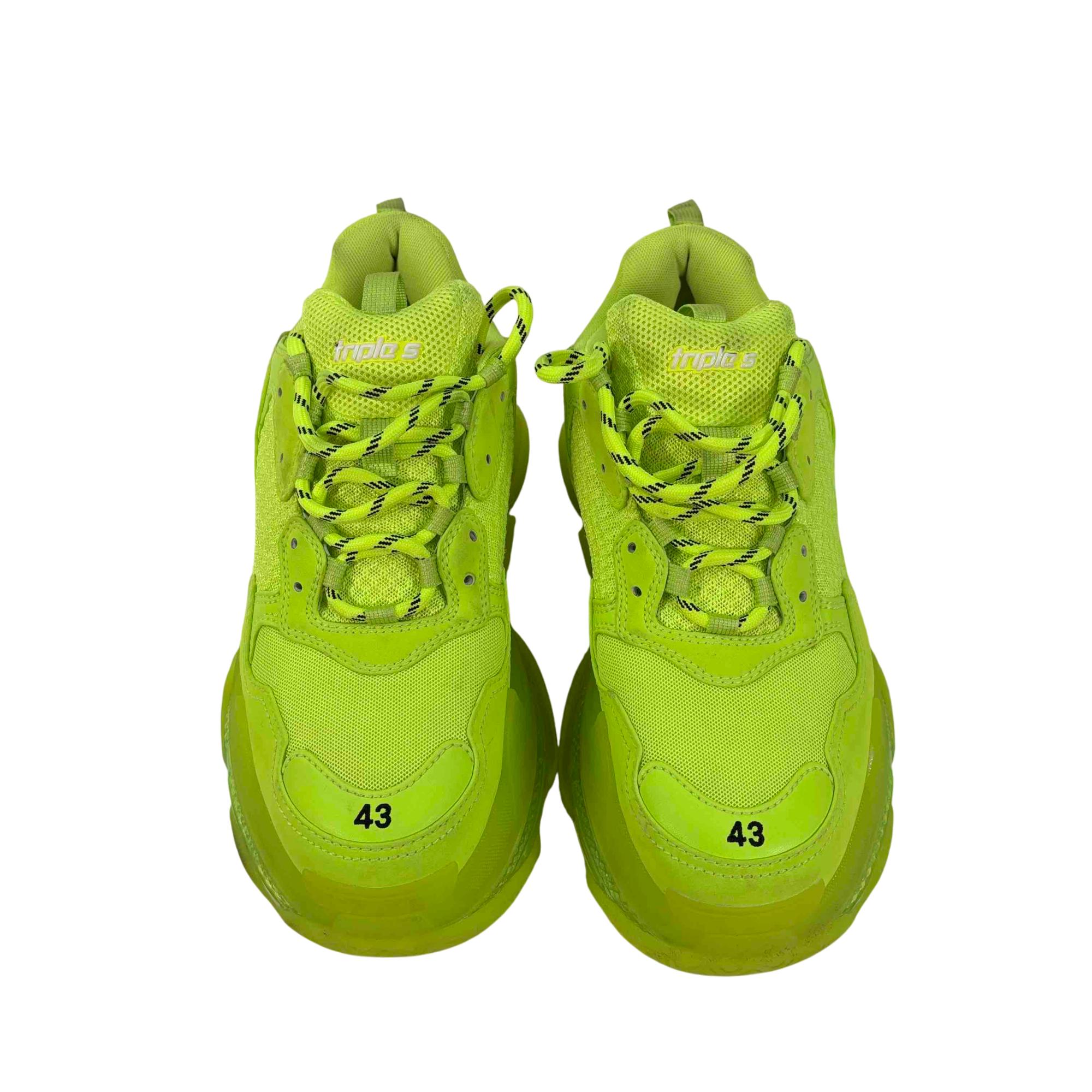 Balenciaga Triple S Sneakers Fluo Neon Green Size US 10