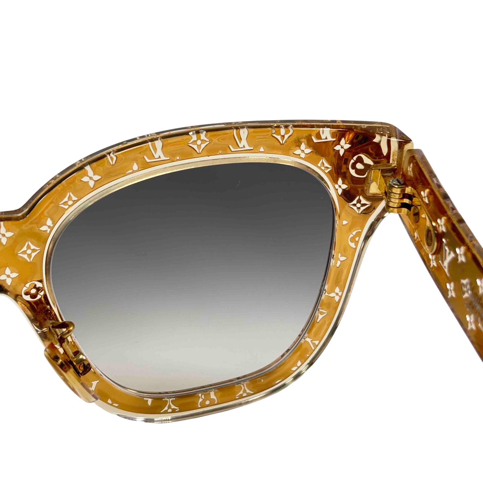 Louis Vuitton Gold Monogram Frame Sunglasses 5295