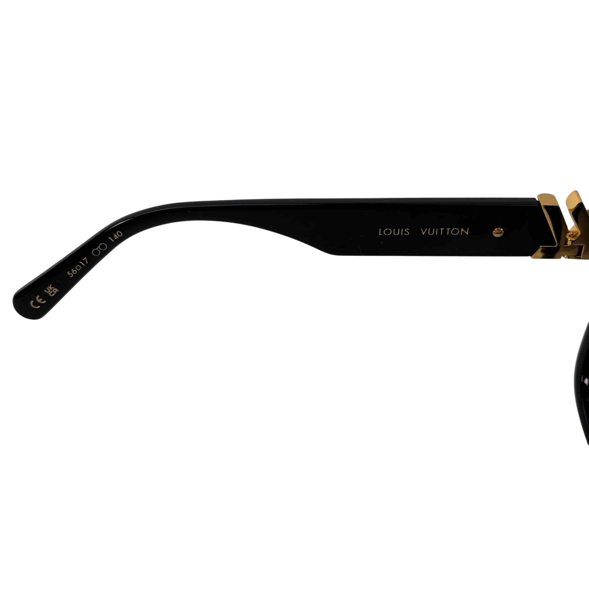 Louis Vuitton LV Icon Cat Eye Sunglasses Z1733E Black/Gold display picture 3