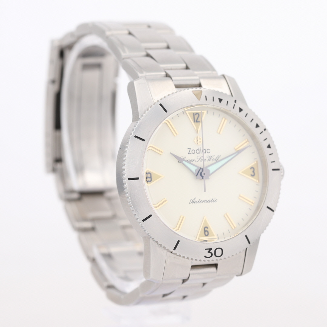 Zodiac Super Sea Wolf 39mm Cream Dial Automatic Stainless Steel