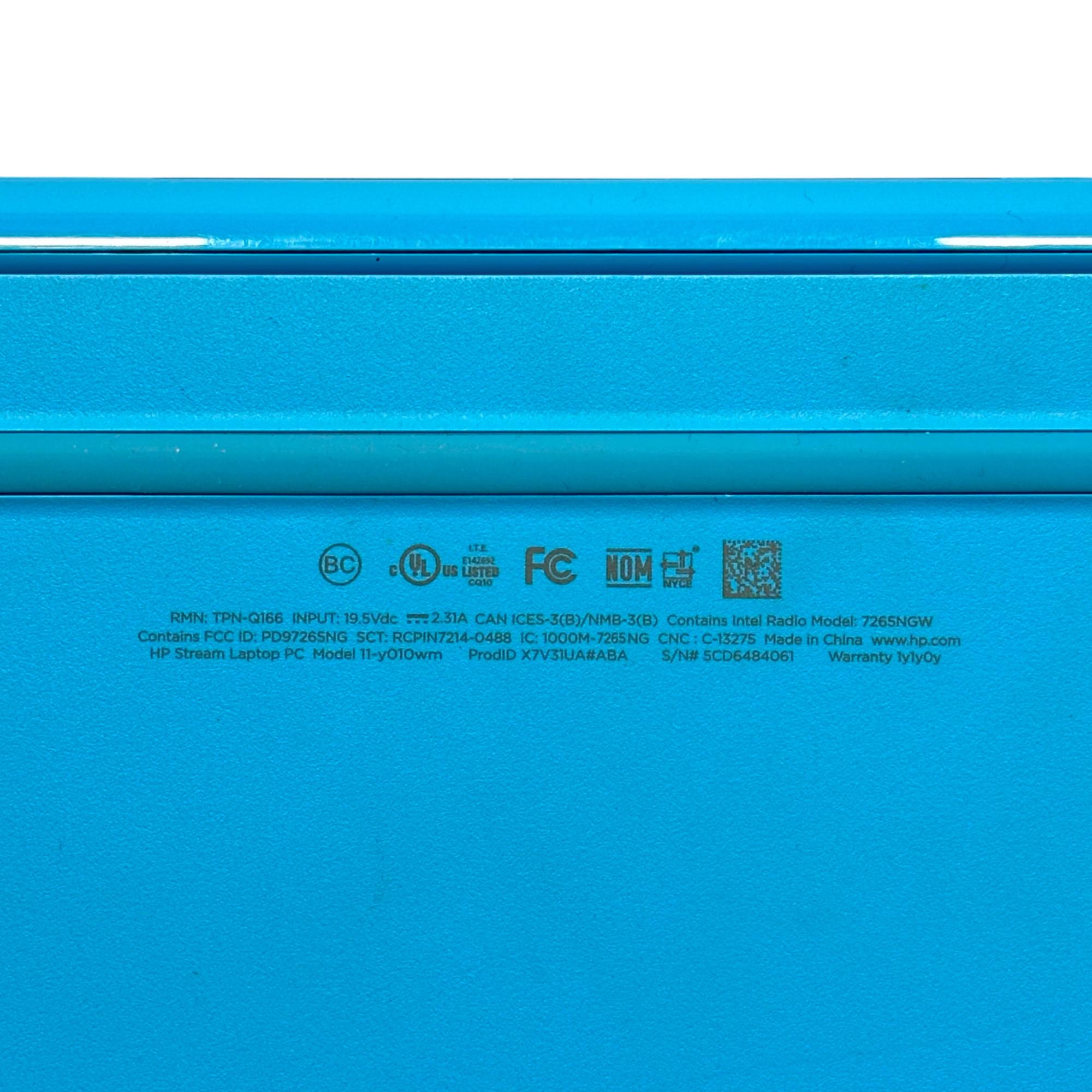 HP Stream 11-Y010WM Windows 10 Home Celeron N3060 1.6GHz 4GB RAM
