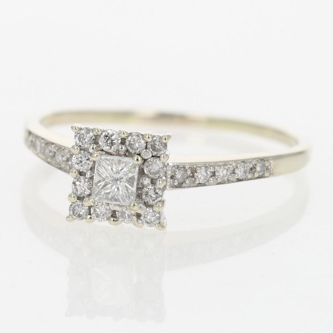 .59ctw Princess Cut Diamond Halo Engagement Ring 14k White Gold Size 12