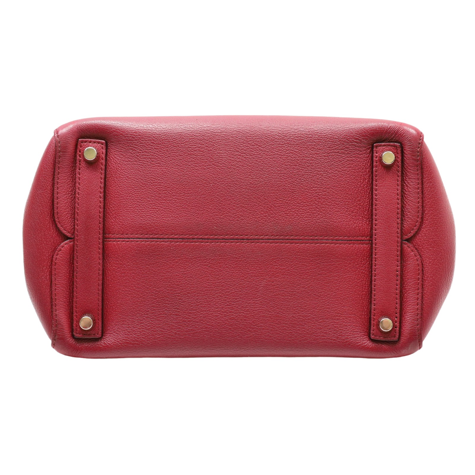 Christian Dior Supple Open Bar Grained Leather Tote Bag - Burgundy