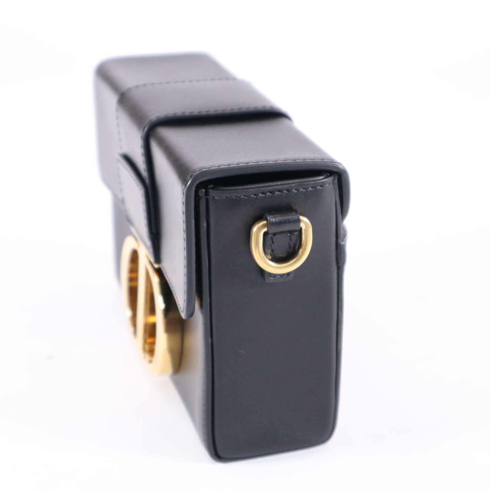 Christian Dior 30 Montaigne Black Calfskin Leather Box Bag