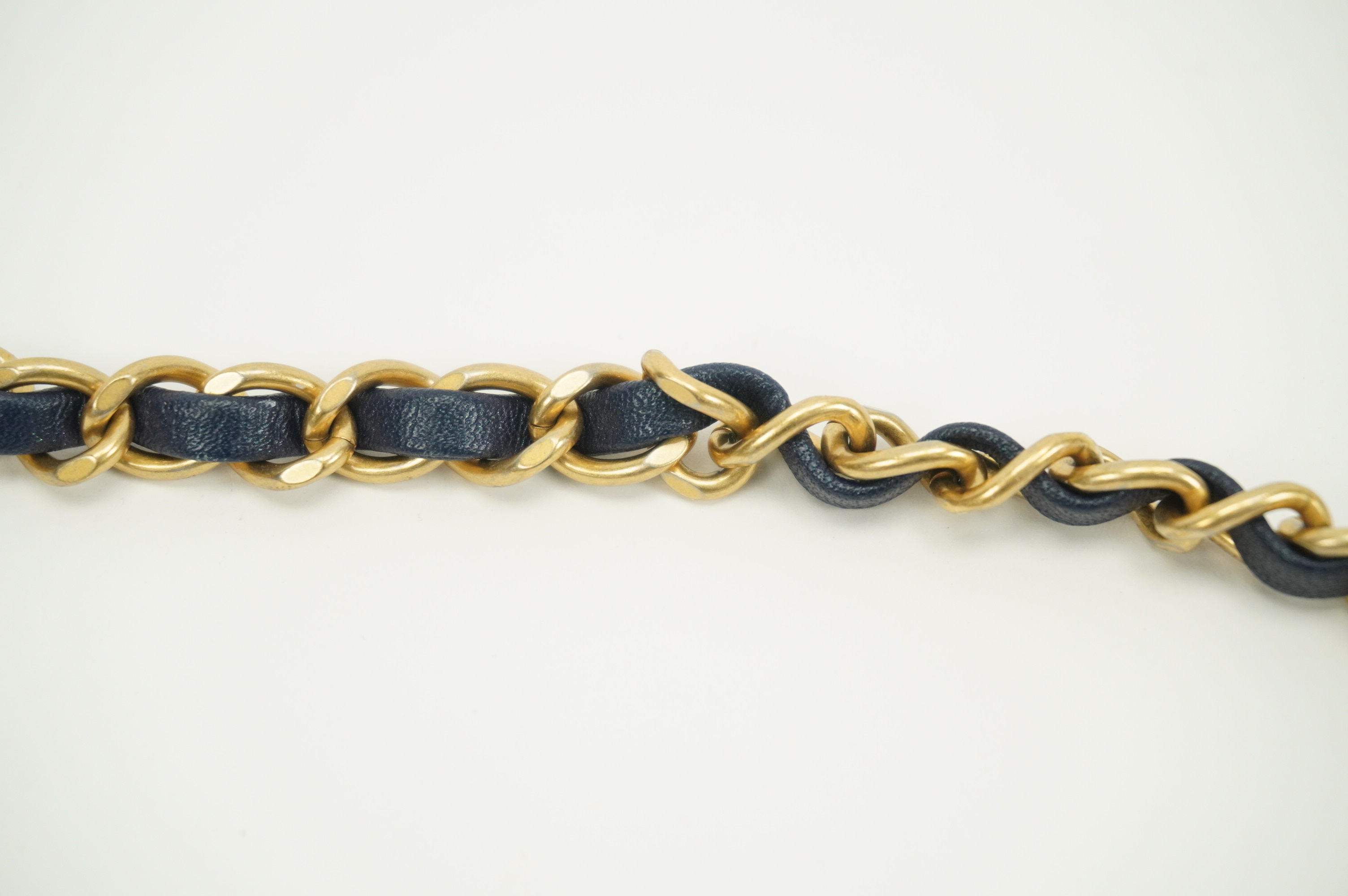 Chanel Iridescent Lambskin Small Chic Pearls Navy Blue Flap Bag