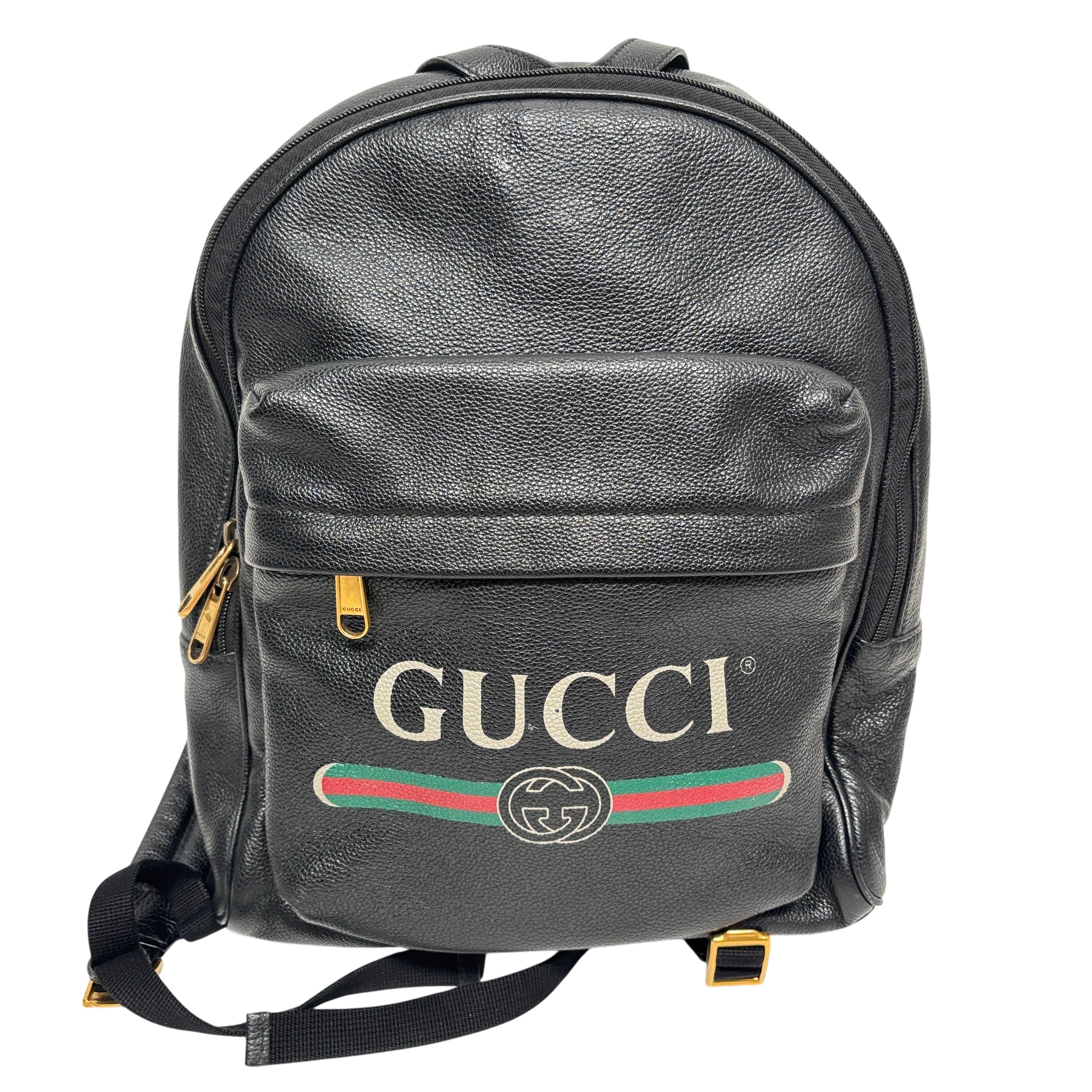 backpack leather unisex brand Gucci Print 547834-493075 Textured Leather Unisex Backpack
