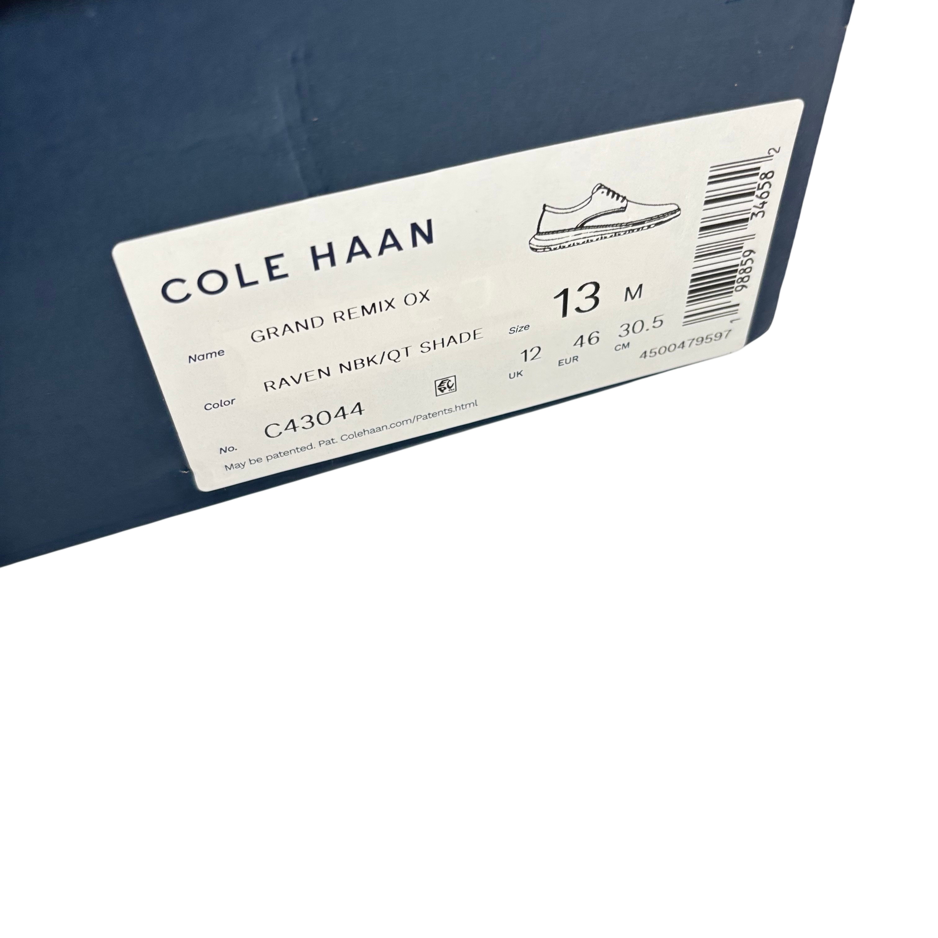 Cole Haan C43044 Grand Remix Ox Men's 13M US Casual Shoes - Raven