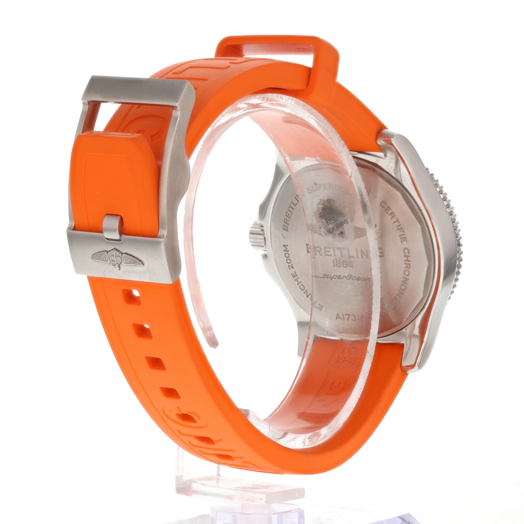 Breitling SuperOcean Orange Dial Automatic Orange Silicone Strap