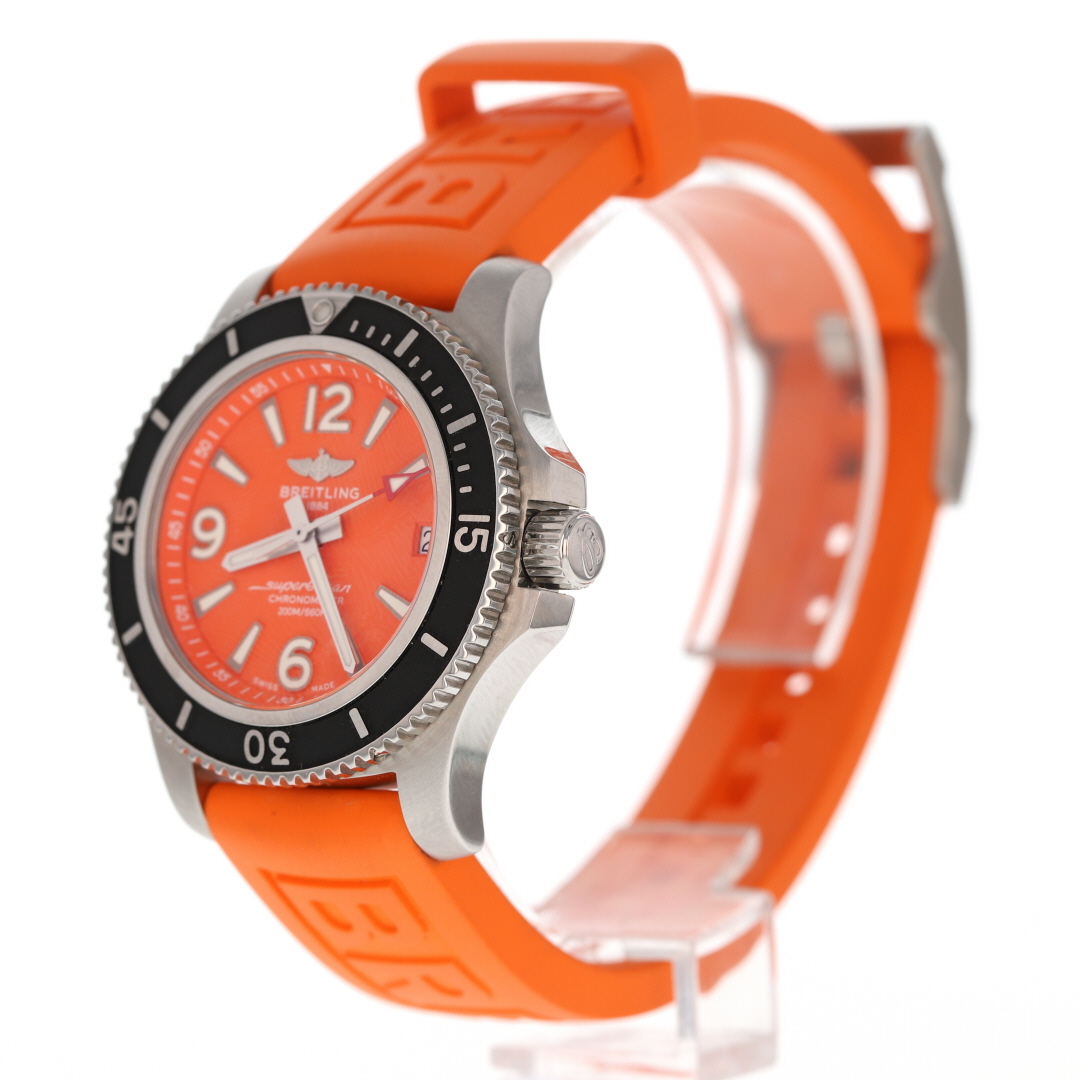Breitling SuperOcean Orange Dial Automatic Orange Silicone Strap