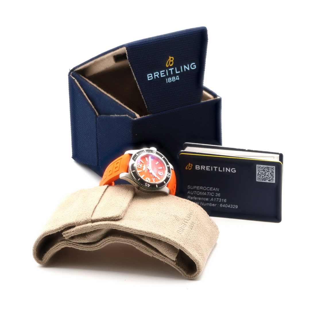 Breitling SuperOcean Orange Dial Automatic Orange Silicone Strap