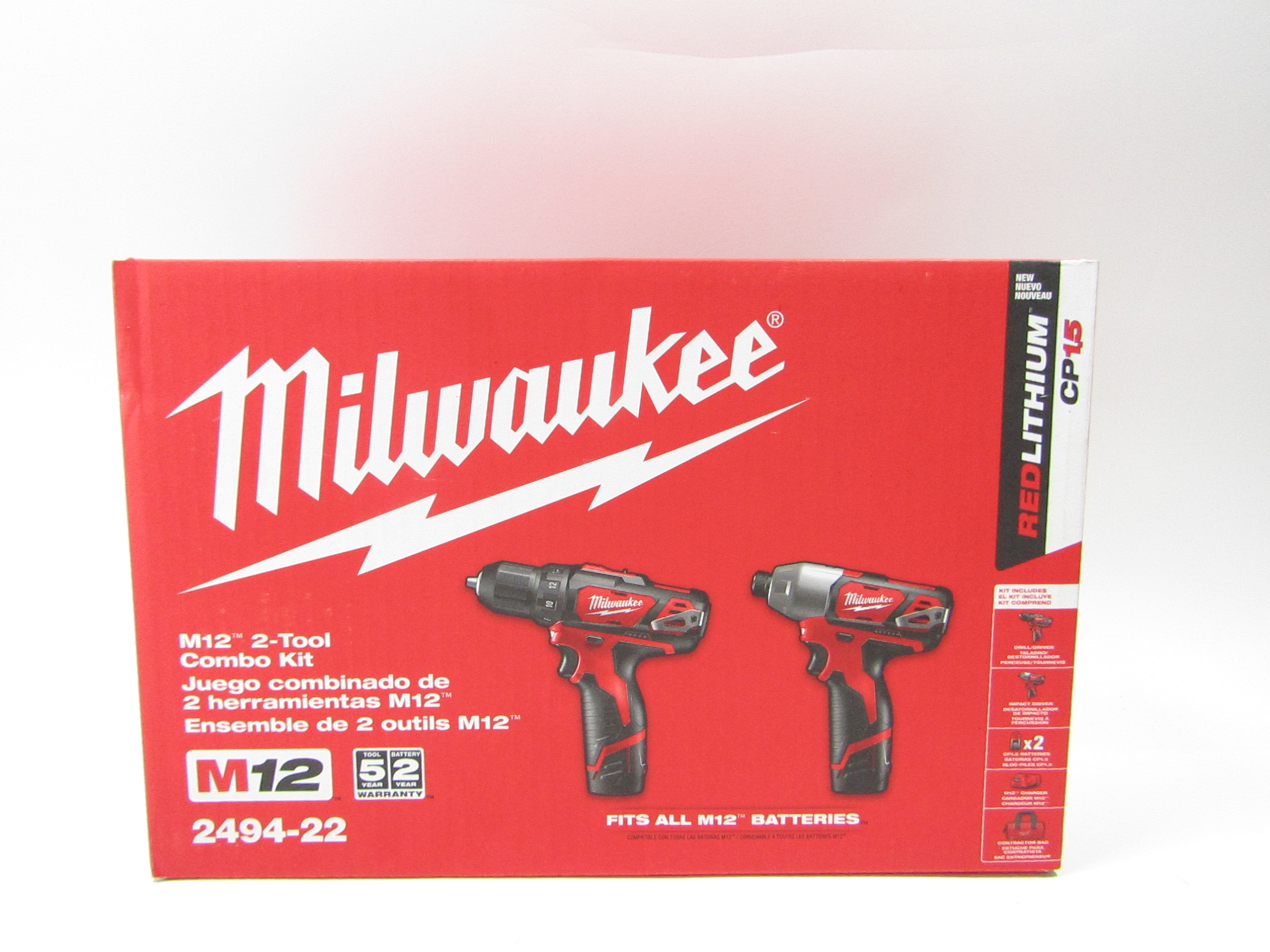 Milwaukee 2494-22 M12 Lithium Drill Driver/Impact Driver Combo Kit 1109
