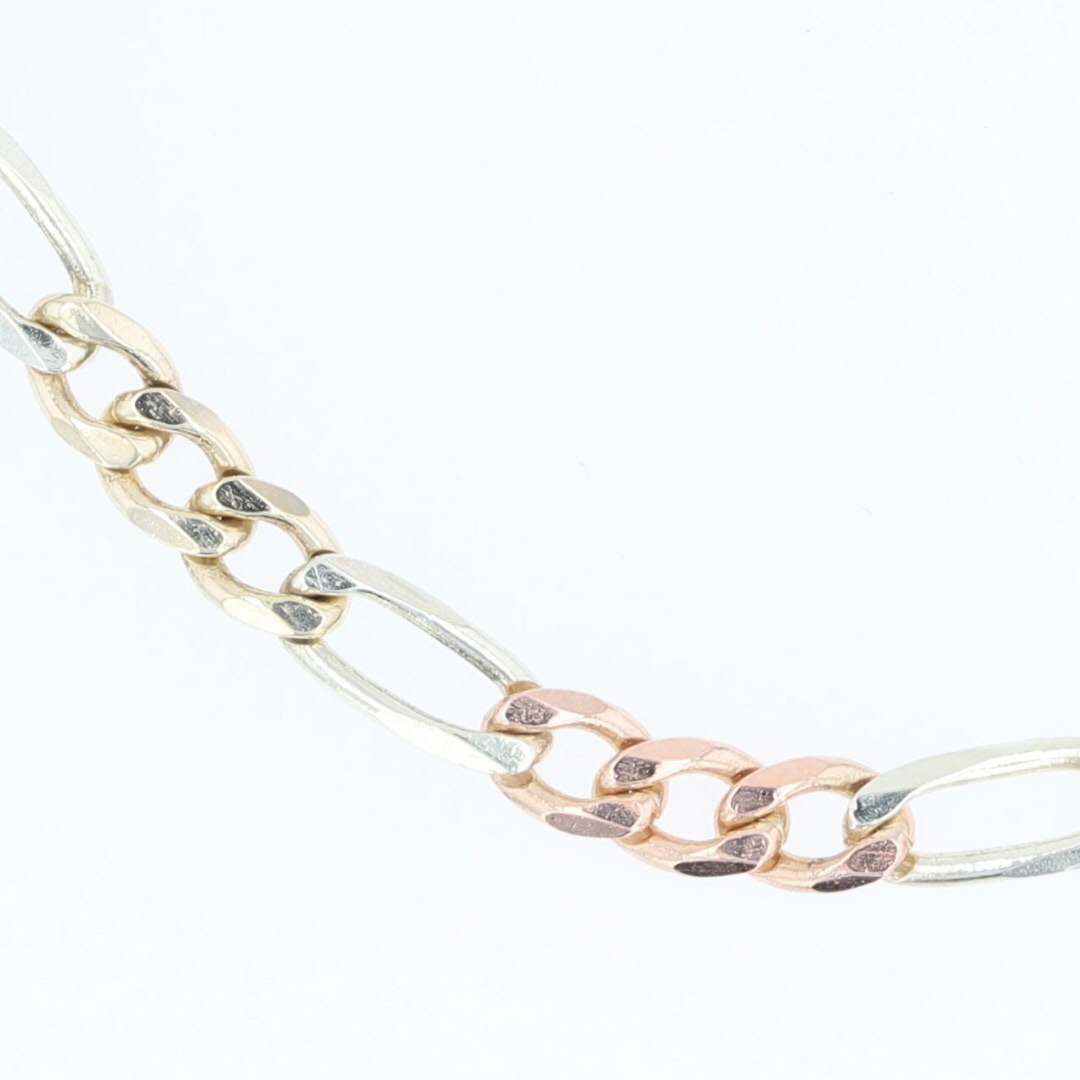 3.0mm Figaro Link Chain 28" Necklace 10k MultiTone Gold 11.04 Grams