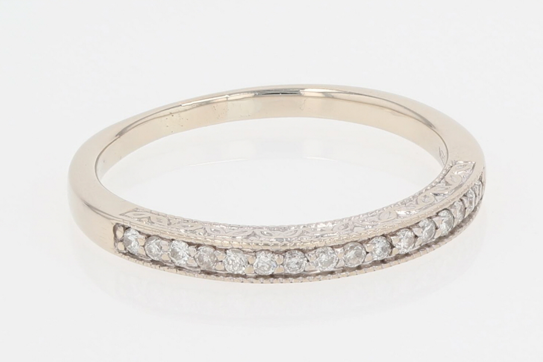 .15ctw Round Cut Diamond Prong Set Wedding Band Ring 14K White Gold Size 7