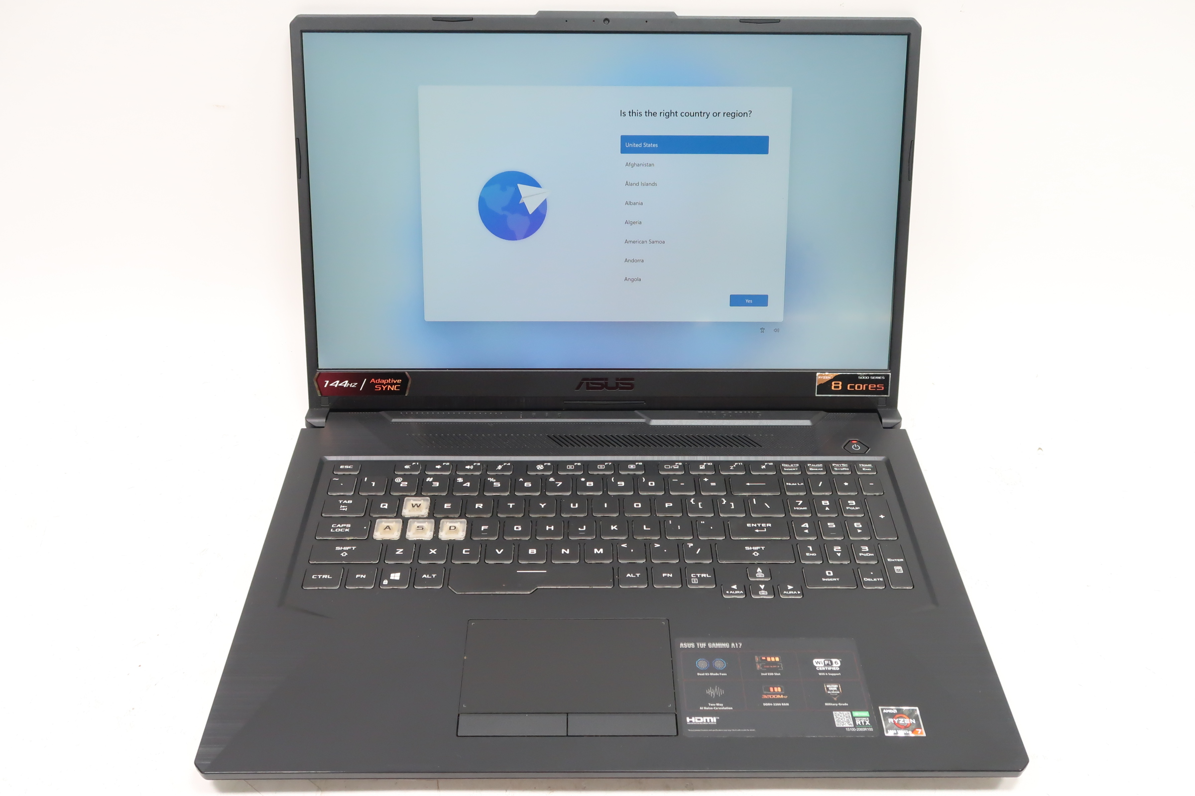 ASUS TUF Gaming A17 TUF706QE Ryzen 7 5800H RTX 3050 Ti 16GB RAM 