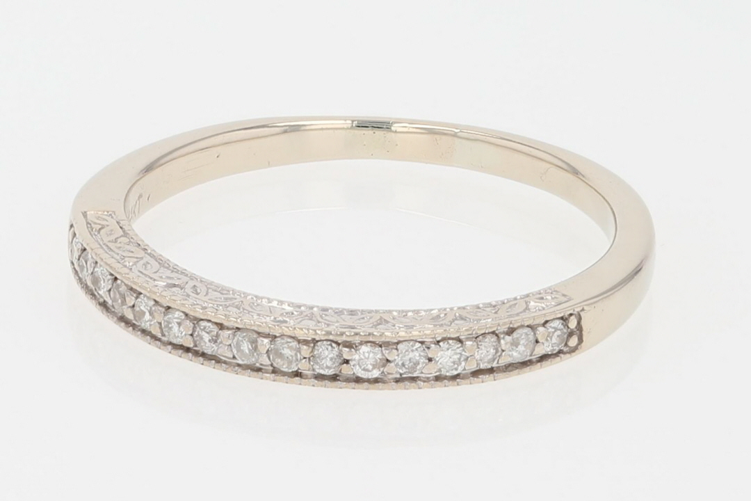 .15ctw Round Cut Diamond Prong Set Wedding Band Ring 14K White Gold Size 7