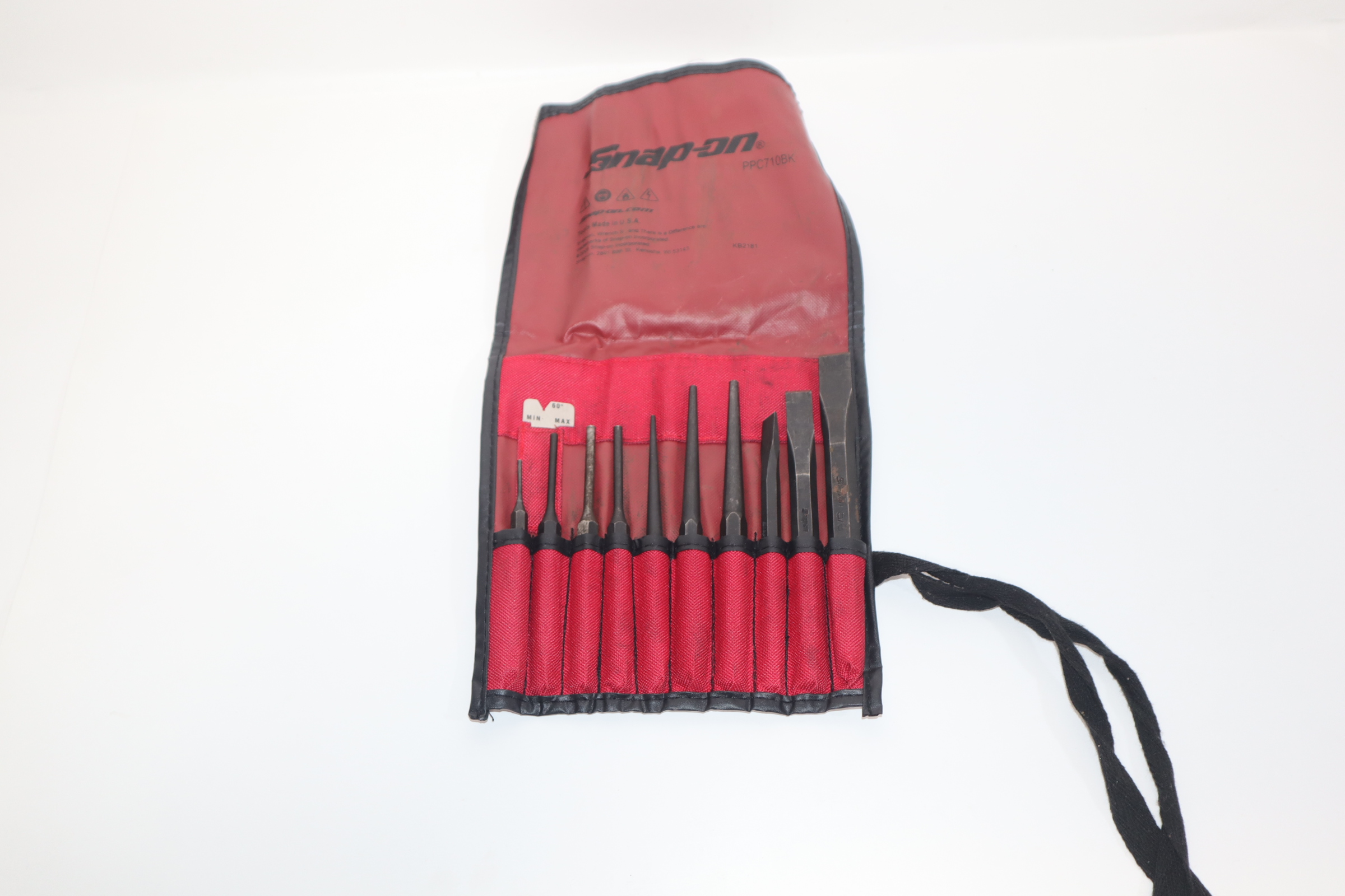 Snap On Tools Ppc710bk 11 Piece Punch And Chisel Set And Kit Bag Kb2181