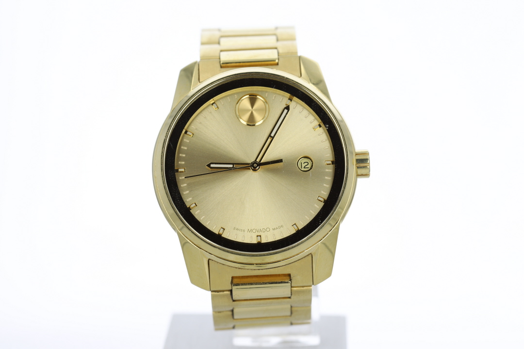 Movado Bold Gold Dial Quartz 42mm Gold-Tone Stainless Steel