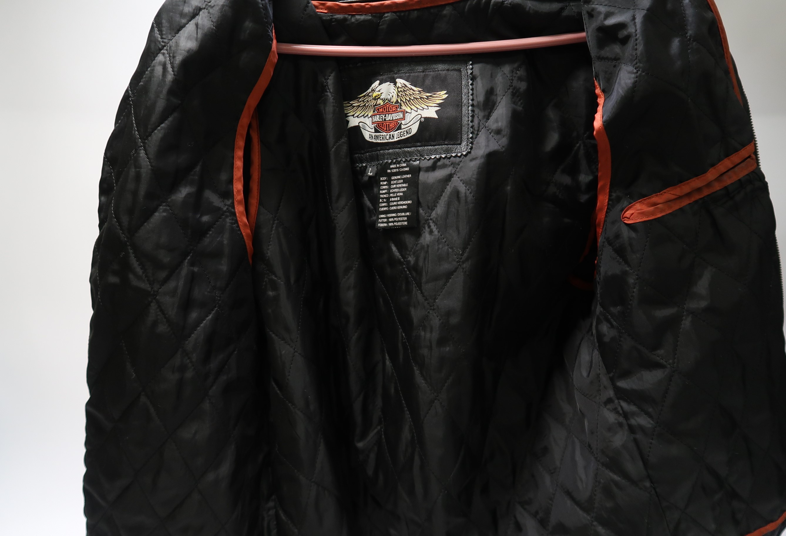 Harley Davidson Men's Large Leather Cruiser Jacket 3947