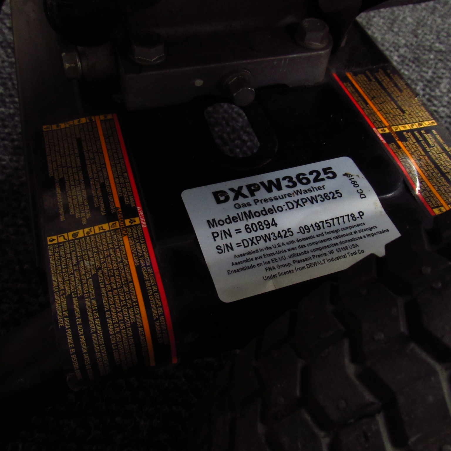 DeWalt DXPW3625 GasPowered ColdWater Pressure Washer Local PickUp Only