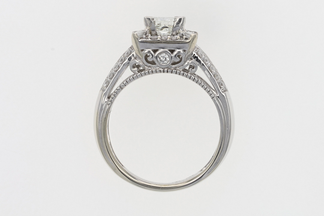 1.66ctw Diamond Solitaire with Accents Engagement Ring 14k White Gold