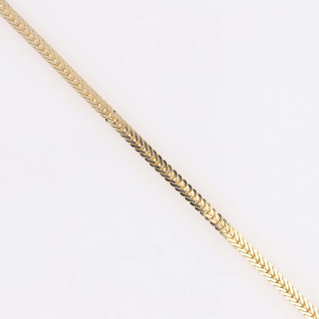 3mm Fancy Herringbone Link Chain 18.5" Necklace 14k Yellow Gold 17.41 Grams